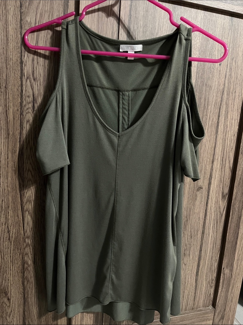 Abound Olive Green Cold-Shoulder V-Neck Tank